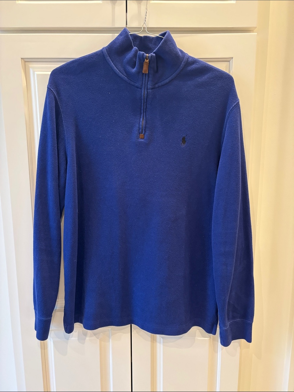 Polo by Ralph Lauren Men’s Cobalt Blue Quarter-Zip Fleece Pullover